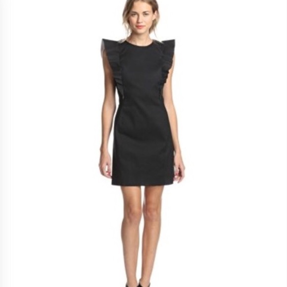 kate spade black ruffle dress